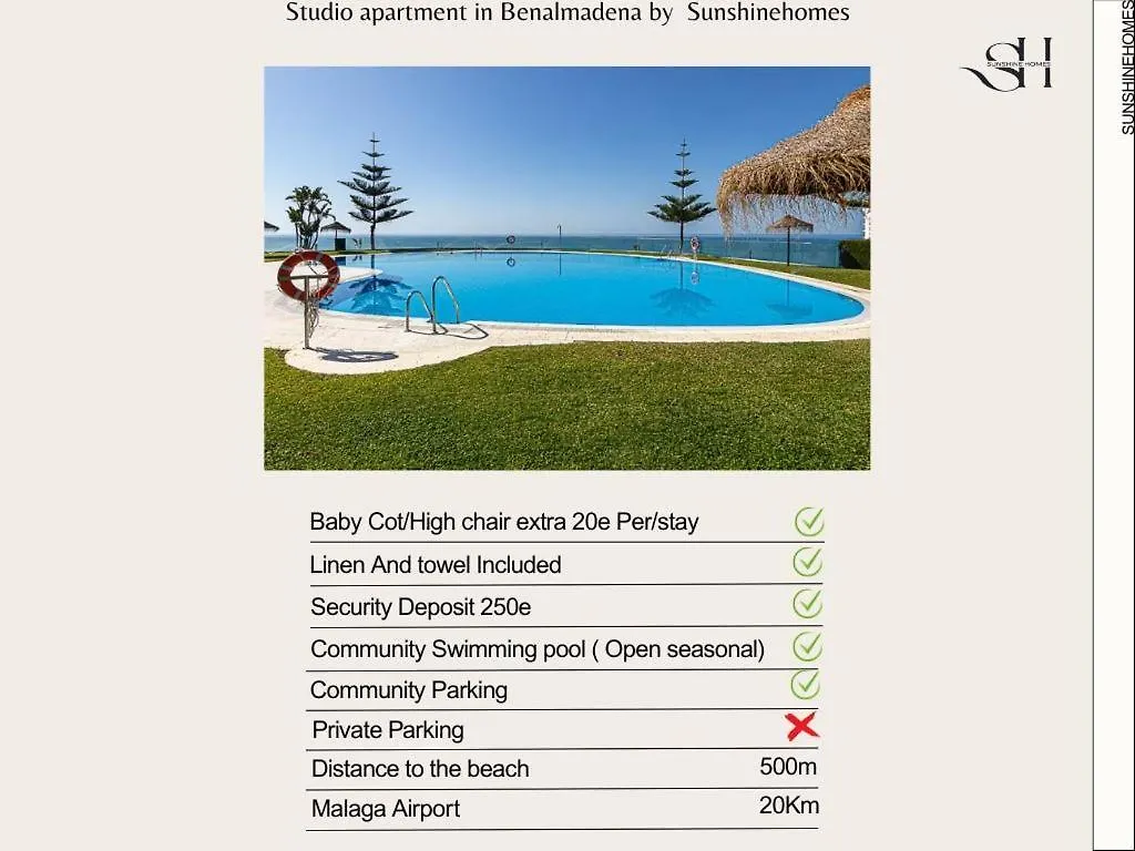 Apartment Breathtaking Studio, Amazing Views, Pool, Beach Benalmadena